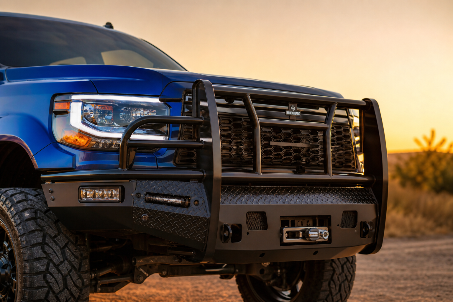 Closeup Truck Grille Guards and Bumpers
