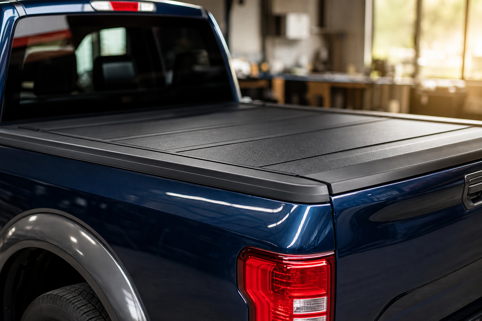 New Truck Bed Cover Installation Closeup